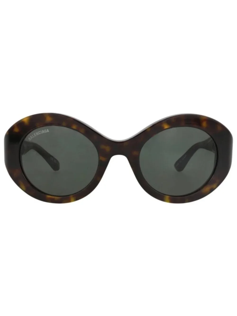 New Balenciaga Women's Sunglasses Round Oval Acetate Frame Havana Havana Green